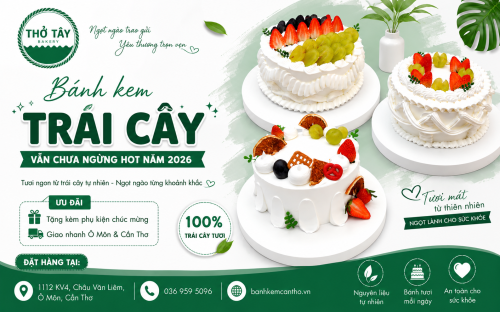 Bánh kem trái cây hot 2026 chưa ngừng “gây sốt” tại Bánh Kem Thỏ Tây