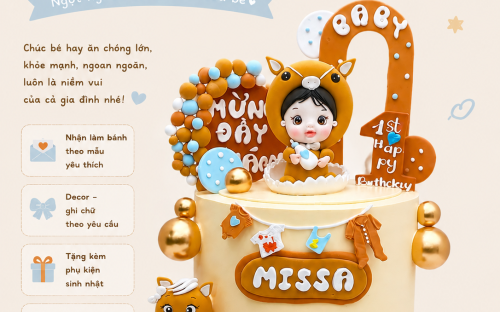 Bánh Kem Tuổi Ngọ Mừng Đầy Tháng Được Yêu Thích Tại Bánh Kem Thỏ Tây