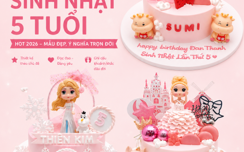 Bánh kem công chúa dành cho bé gái 5 tuổi được yêu thích tại Cần Thơ