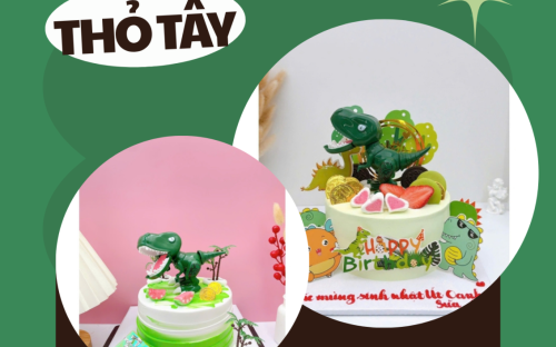 Bánh kem khủng long cho bé trai – Xu hướng mẫu bánh hot 2026