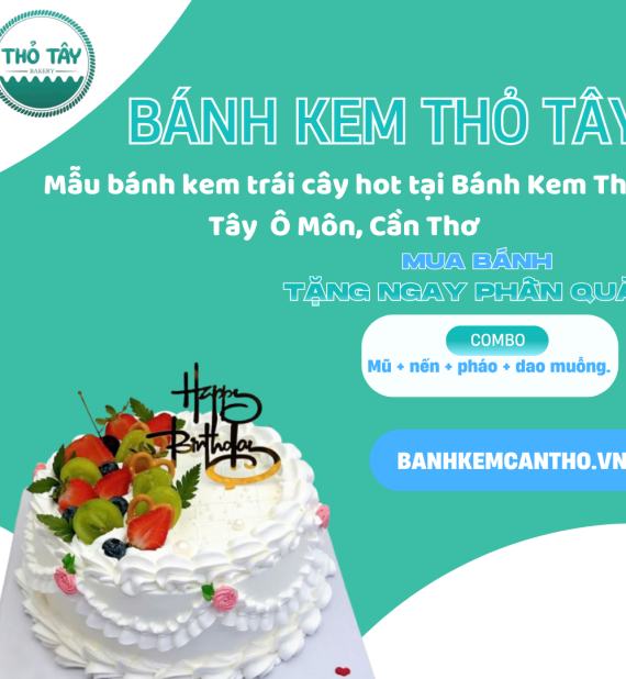Mẫu bánh kem trái cây hot tại Bánh Kem Thỏ Tây – Ô Môn, Cần Thơ