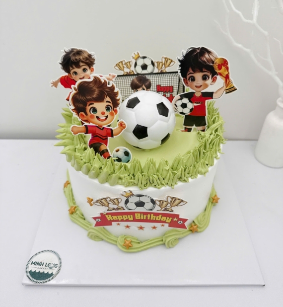 Bánh Kem dành cho bé trai yêu thích bóng đá lên 5 tuổi 