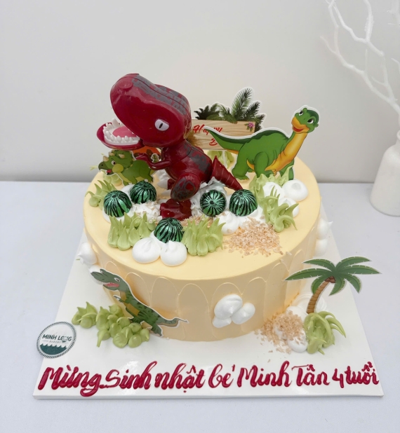 Bánh Kem dành cho bé trai lên 4 tuổi yêu thích khủng long 