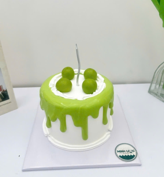 Bánh Kem trái cây mừng 23 tuổi tone xanh 