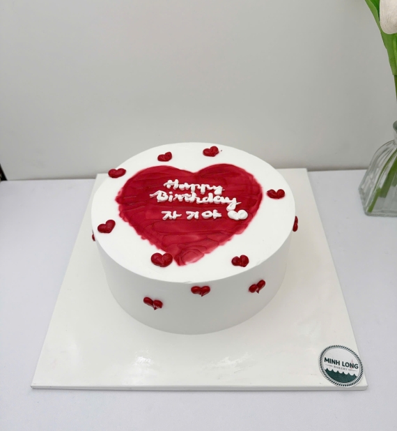 Bánh Kem tặng nữ kết hợp trắng và đỏ 