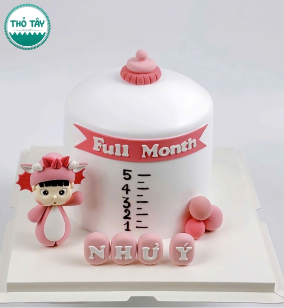 Bánh fondant thôi nôi tạo hình bình sữa