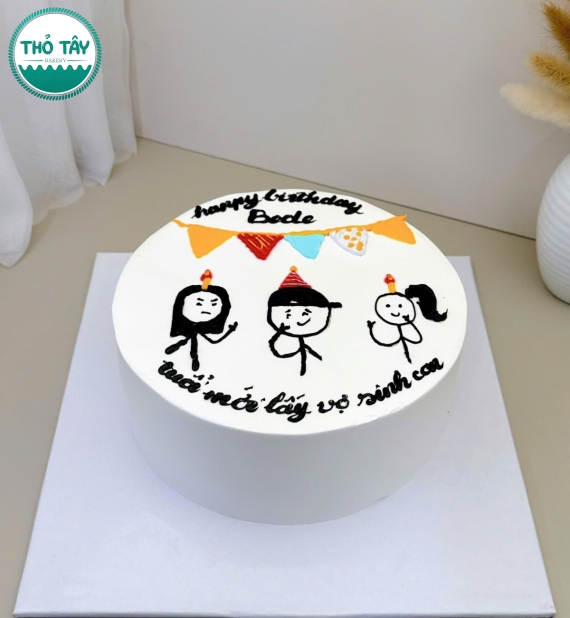 Bánh kem vẻ hình chibi hội bạn thân