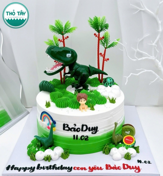 Bánh kem dành cho bé trai thích khủng long