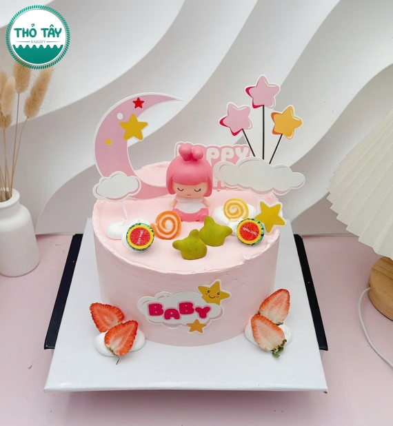 Bánh Kem cho bé gái toen hồng