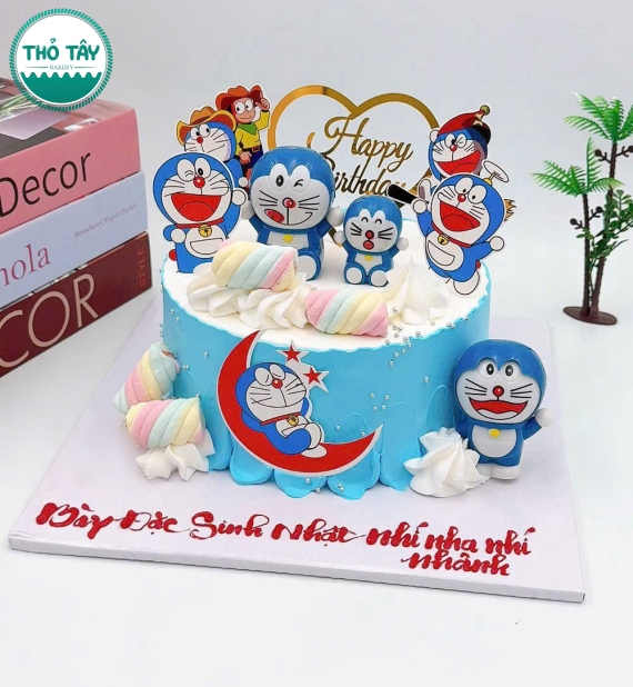 Bánh kem dành cho bé trai đô rê mon