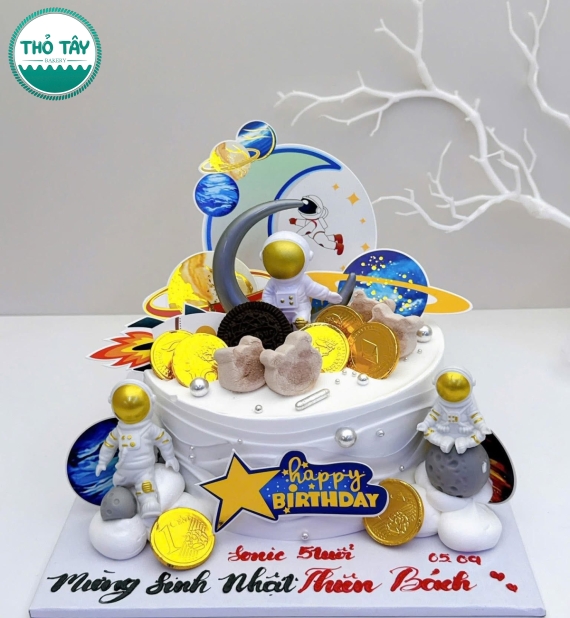 Bánh kem dành cho bé trai thích người phi hành gia