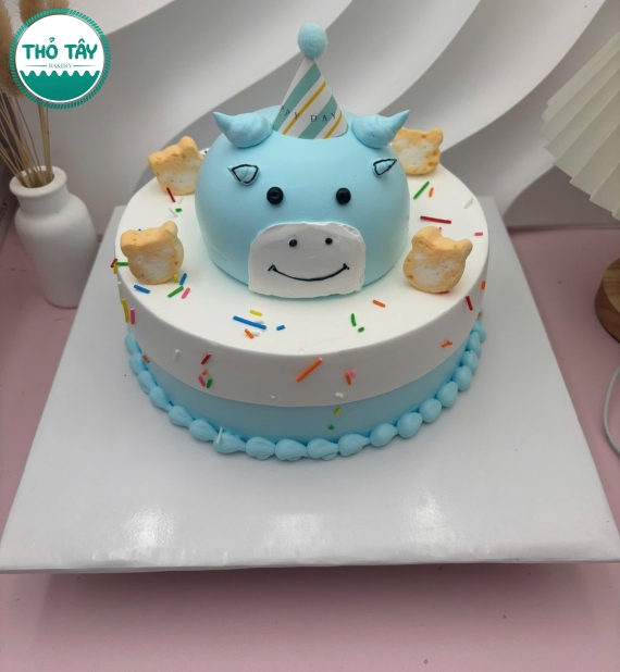 Bánh kem hàn quốc tone xanh