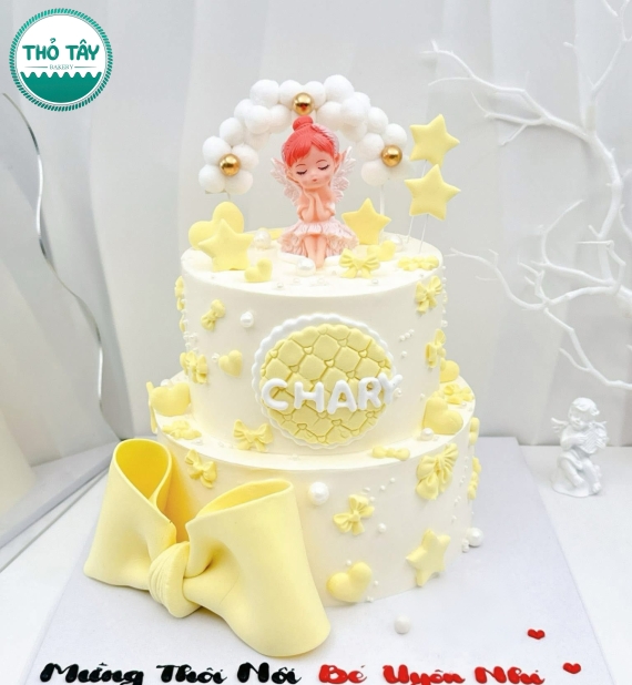 Bánh Kem thôi dành cho bé gái tone vàng 