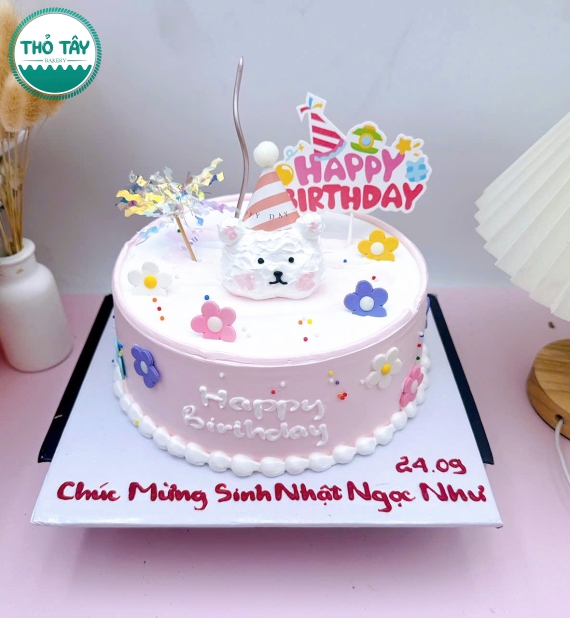 Bánh kem hàn quốc tone hồng dành cho bạn nữ