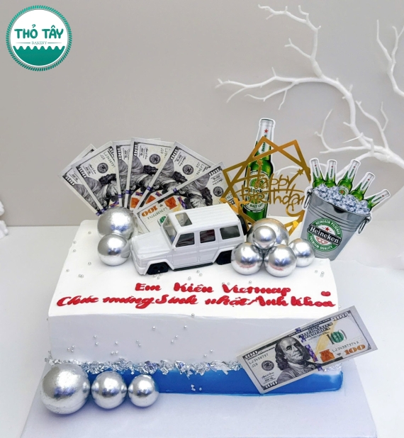 Bánh kem dành cho nam hình vuông cao cấp