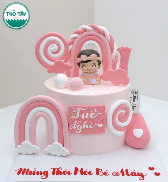 Bánh kem thôi nôi dành cho bé gái