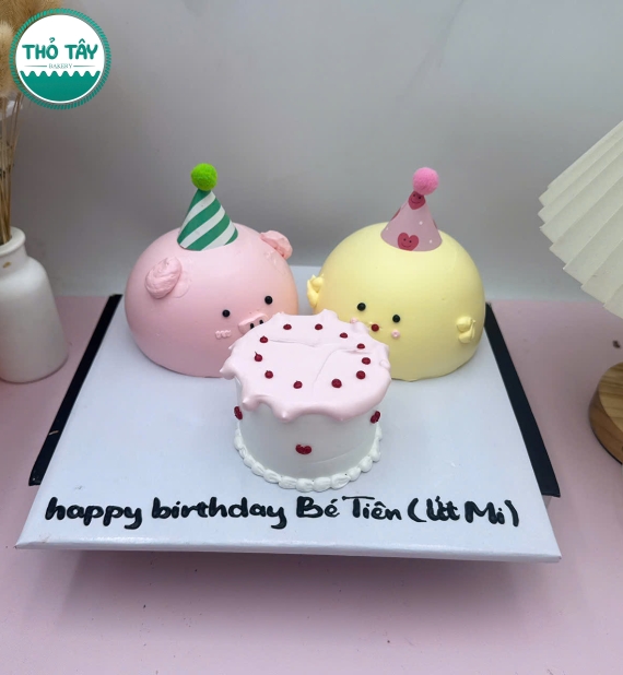 Bánh kem tạo hình 2 đứa bạn thân