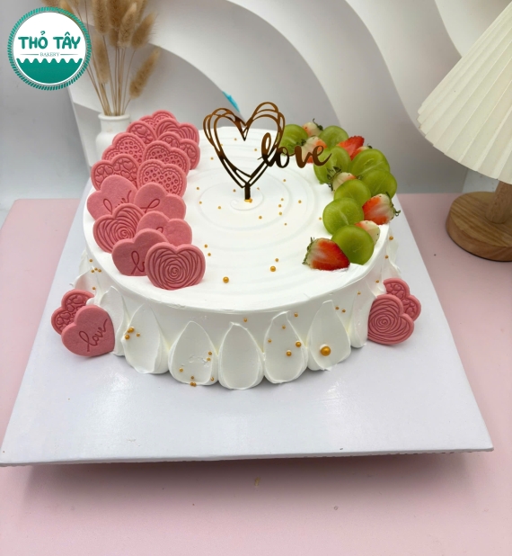 Bánh kem dành cho vợ yêu thích trái tim hồng
