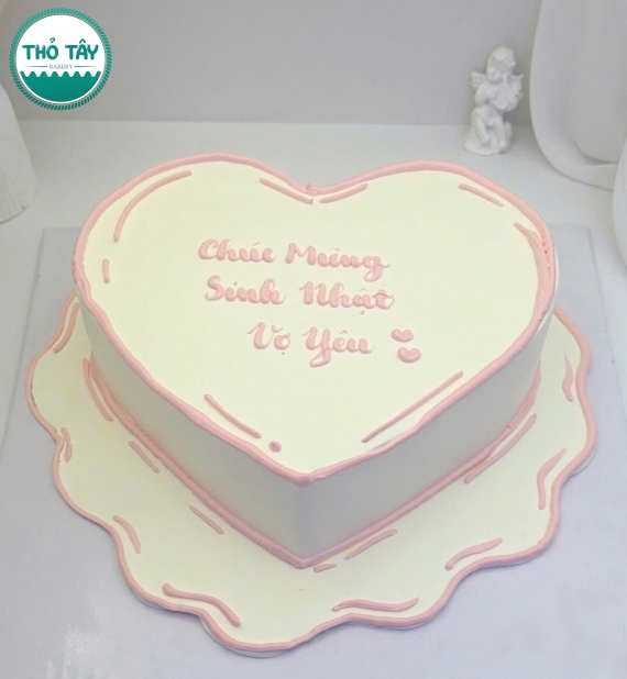 Bánh kem hàn quốc trái tim tặng vợ yêu