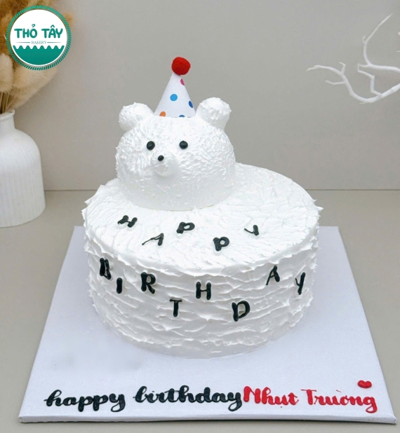 Bánh kem hàn quốc gấu trắng xinh