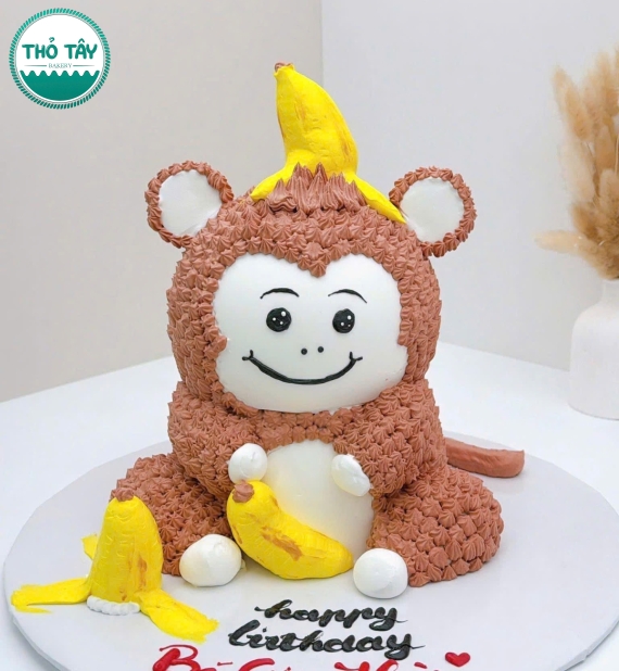 Bánh Kem tạo hình chú khỉ-bánh kem hot cần thơ