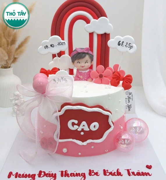 Bánh Kem thôi nôi dành cho bé gái làm theo yêu cầu