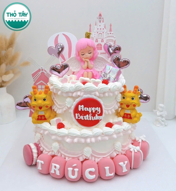 Bánh thôi nôi tạo 2 tầng dành cho bé gái