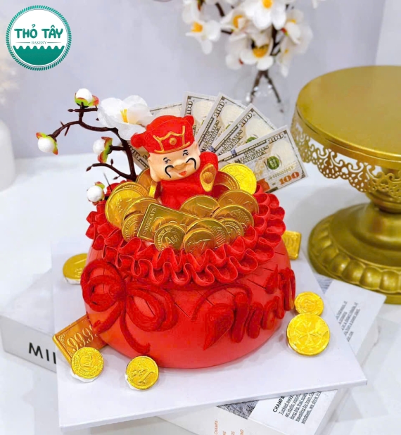 Bánh Kem khai trương tone đỏ chúc mừng năm mới 2026