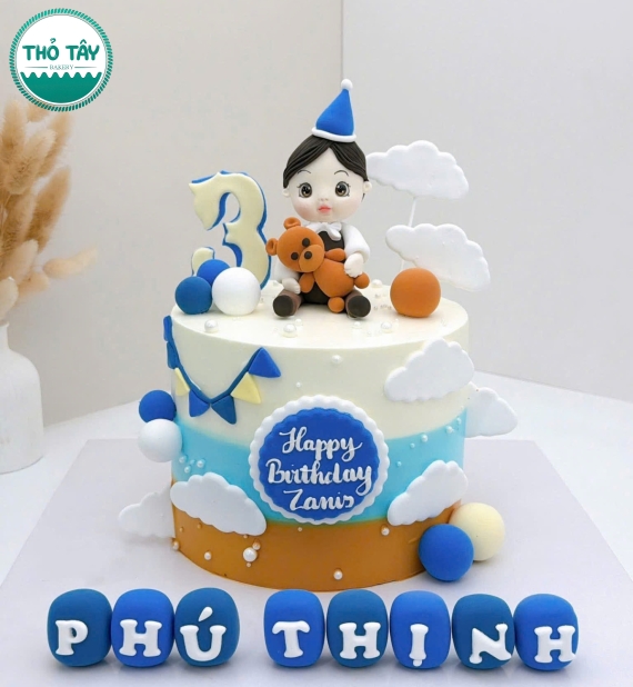 Bánh chúc mừng bé trai mẫu làm theo yêu cầu cần thơ