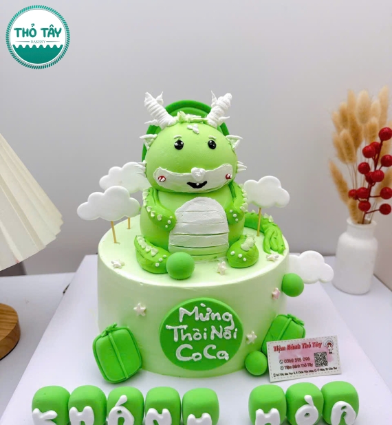 Bánh thôi nôi tạo hình rồng 3d tại Thỏ Tây