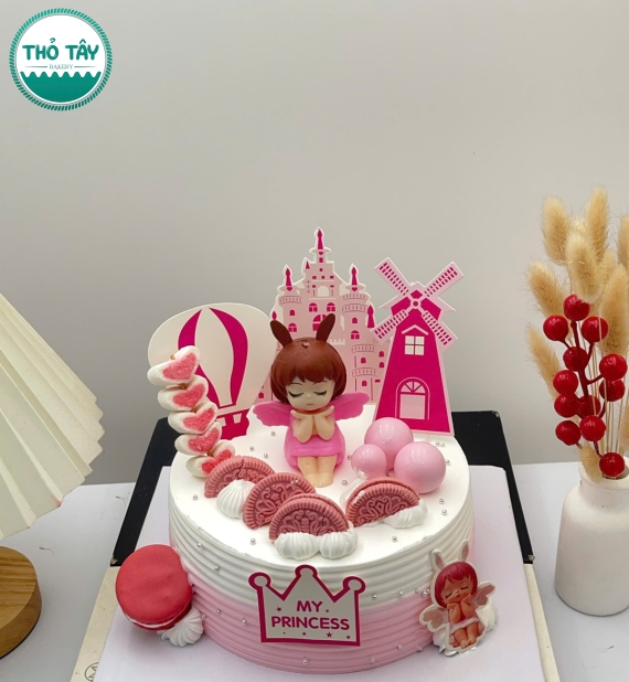 Bánh kem dành cho bé gái tone hồng hot
