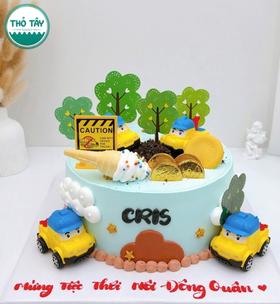 Bánh kem dành cho bé trai yêu thích xe