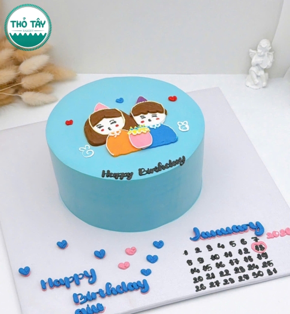 Bánh kem style Hàn Quốc vẻ hình chibi dành cho cặp đôi bạn thân