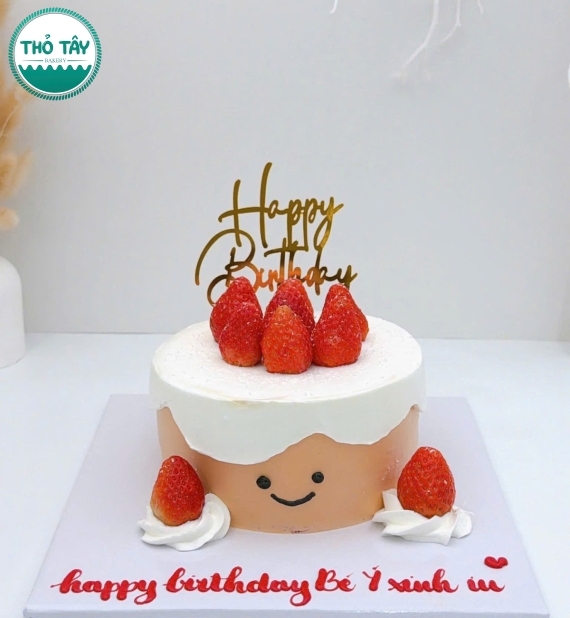 Bánh Kem trái cây tạo hình trang trí ly trà sữa