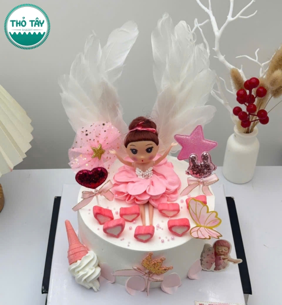 Bánh kem dành cho bé gái trang trí búp bê cao cấp