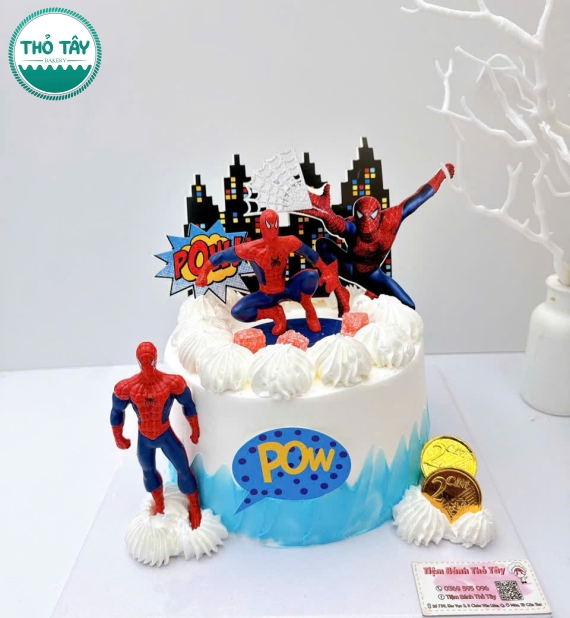 Bánh kem người nhện dành cho bé trai mẫu bánh làm theo yêu cầu