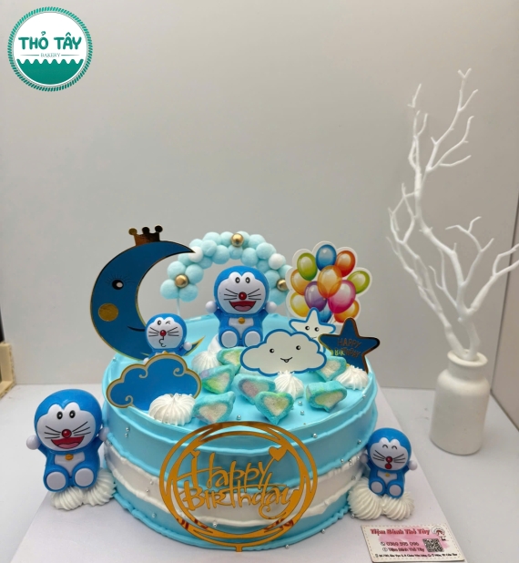 Bánh kem dành cho bé trai đô rê mon hot 2026