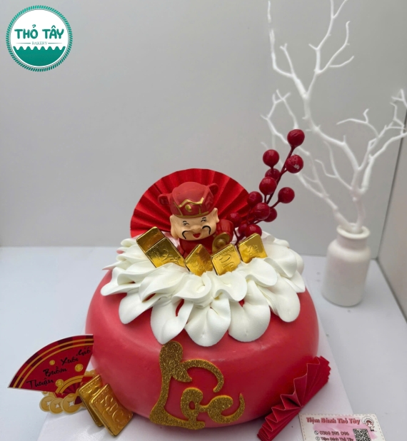 Bánh Kem khai trương tone đỏ làm theo yêu cầu