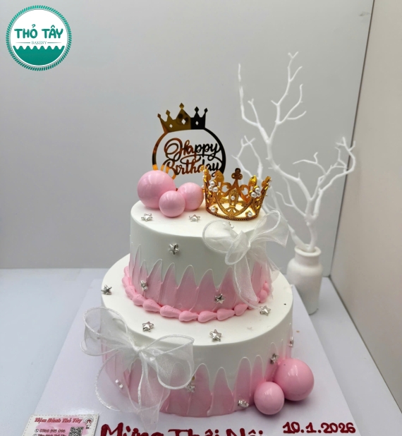 Bánh Kem thôi nôi dành cho bé gái 2 tầng