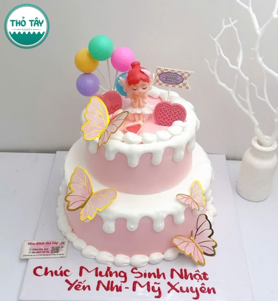 Bánh Kem thôi nôi dành cho bé gái 2 tầng xinh sắn hot 2026