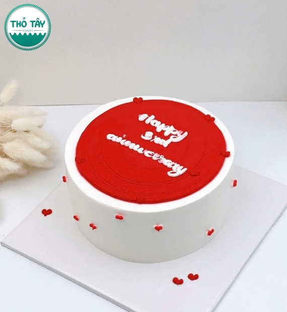 Bánh kem hàn quốc mẫu đẹp 2026 tone đỏ