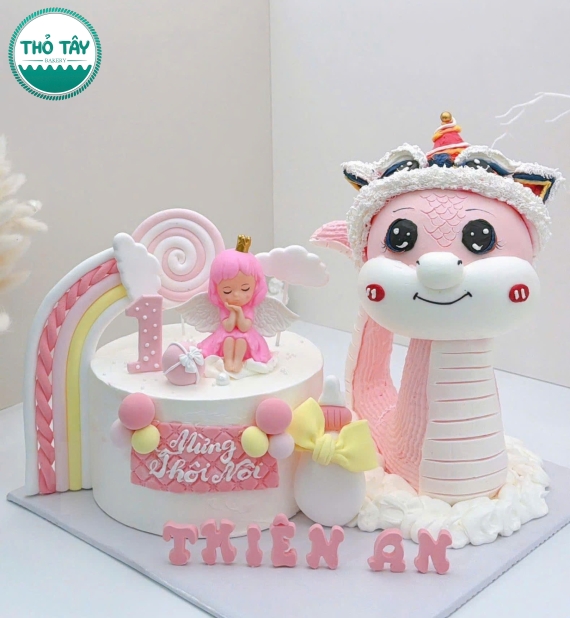 Bánh Kem thôi nôi mẫu đẹp 2026 tại Cần Thơ bé gái tuổi rắn 