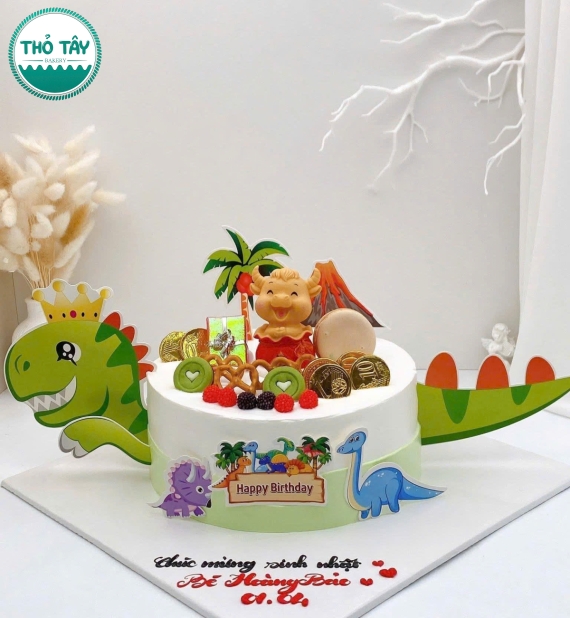 Bánh kem dành cho bé trai mẫu bánh khủng long đẹp