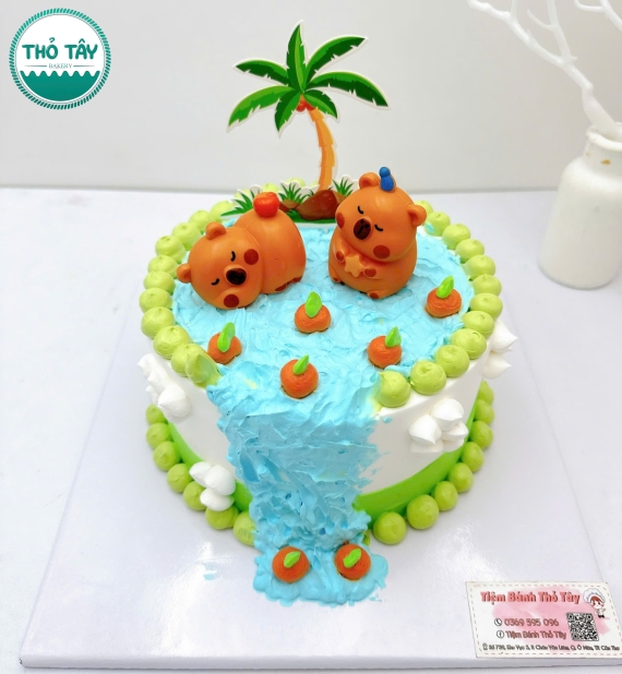 Bánh kem style Hàn Quốc capypara siêu đáng yêu