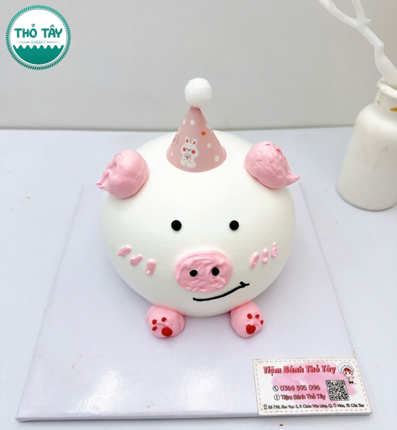 Bánh kem style Hàn Quốc tạo hình heo đáng yêu 