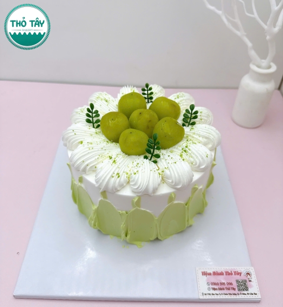 Bánh Kem trái cây hot tại Cần Thơ mix nho xanh