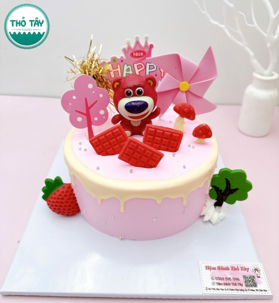 Bánh Kem tặng bé gái gấu dâu