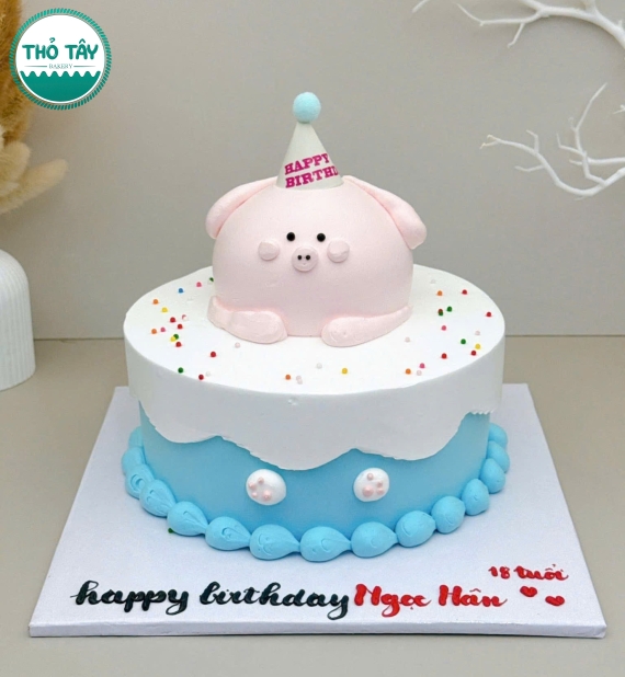 Bánh Kem siêu đáng yêu cho bé gái yêu thích tone xanh dương