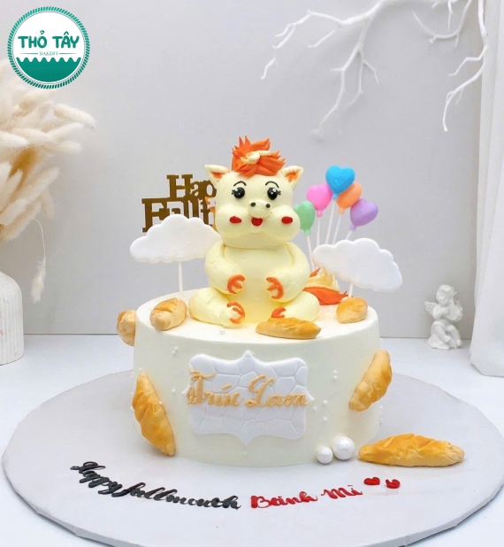 Bánh thôi nôi cho bé làm theo yêu cầu tone vàng