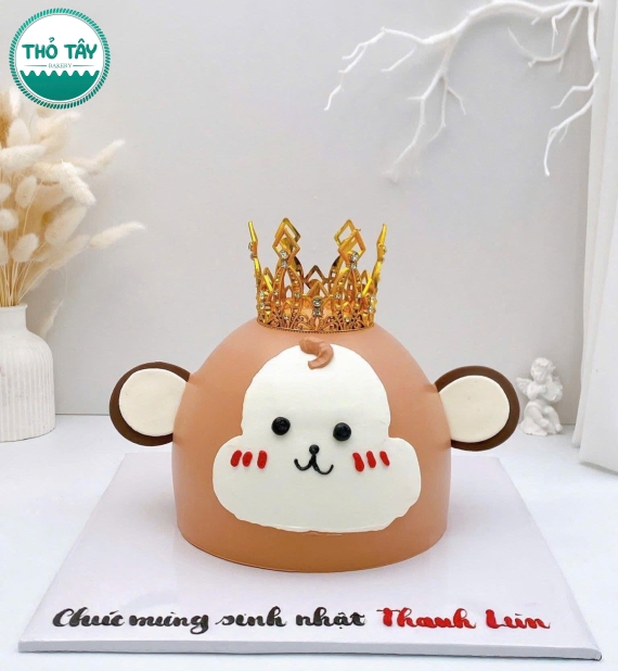 Bánh kem hàn quốc tạo hình chú khỉ đáng yêu